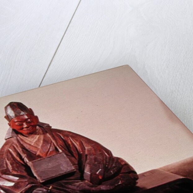 Seated statue of Basho Edo Period by Ran-Koo