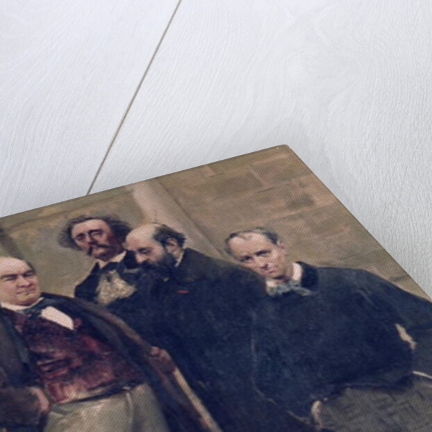 Fragment of the panorama of 'The History of the Century', with portraits of literary figures, 1889 by Henri & Stevens Alfred Gervex