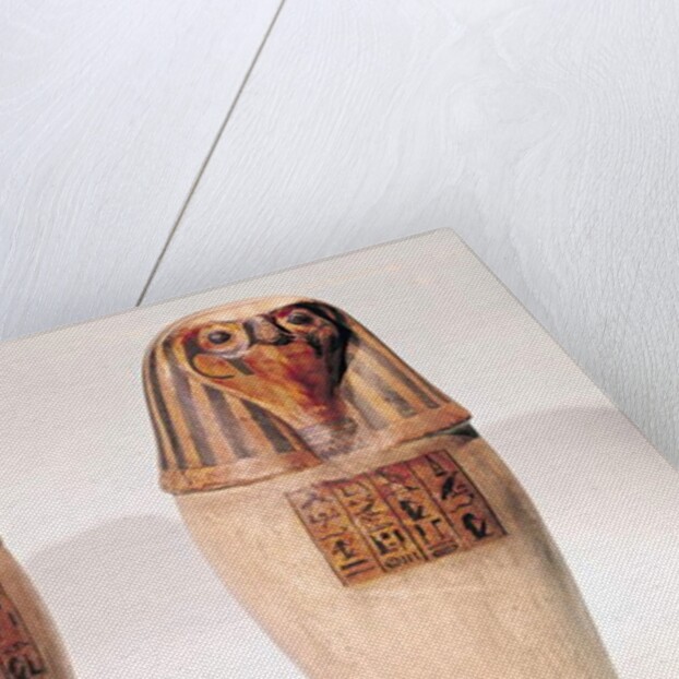 Copies of two New Kingdom canopic jars by Egyptian School