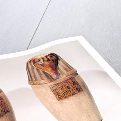 Copies of two New Kingdom canopic jars by Egyptian School
