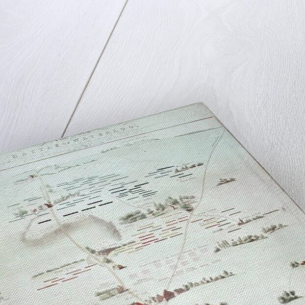 Plan and view of the Battle of Waterloo by English School