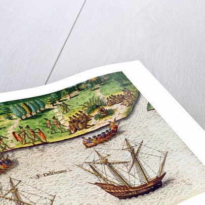 The Cape of Florida and the Dolphin River from 'Brevis Narratio' by Jacques (1533-88) (after) Le Moyne