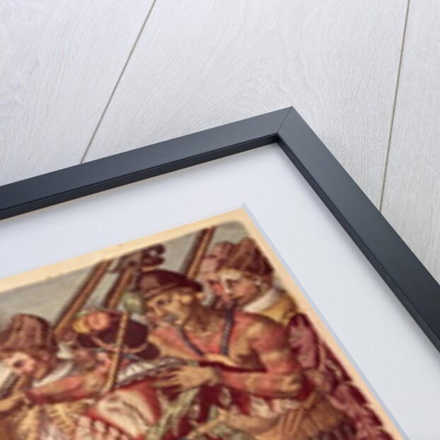 Sun worshipping ritual with an offering of a deer by Jacques Le Moyne