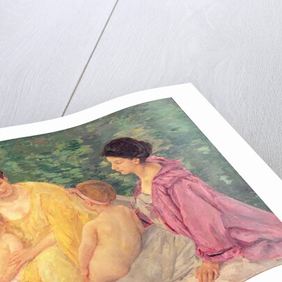 The Swim, or Two Mothers and Their Children on a Boat by Mary Stevenson Cassatt