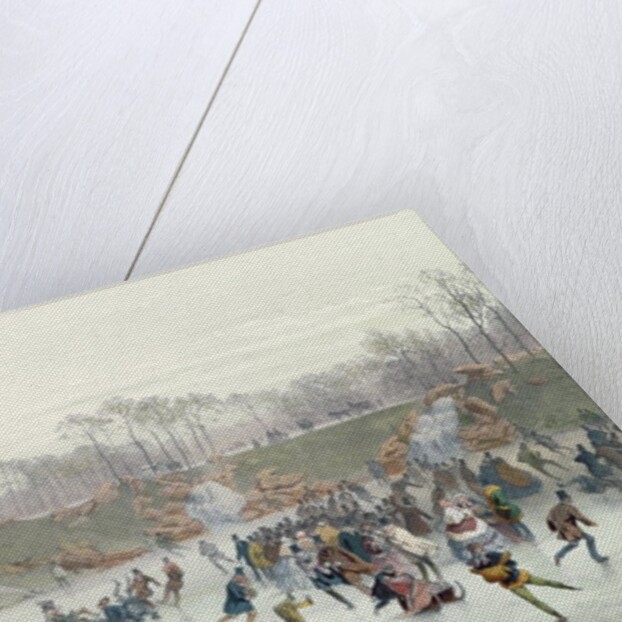 Skaters on the Lake at Bois de Boulogne by Eugene Charles Francois Guerard