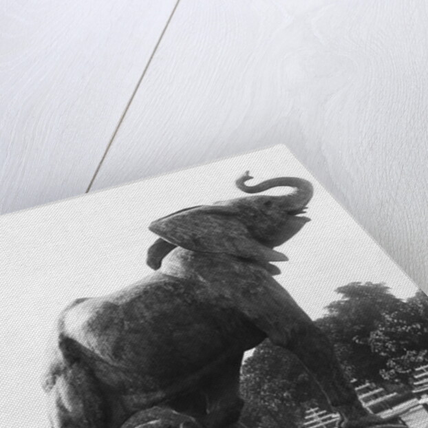 Young Elephant caught in a trap, in front of the first Trocadero Palace constructed for the Universal Exhibition in 1878, 1878 by Emmanuel Fremiet