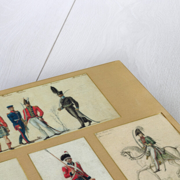 The uniforms of Scottish soldiers and Prussian, English, Hanoverian and Russian officers in 1814 by Pierre Antoine Lesueur