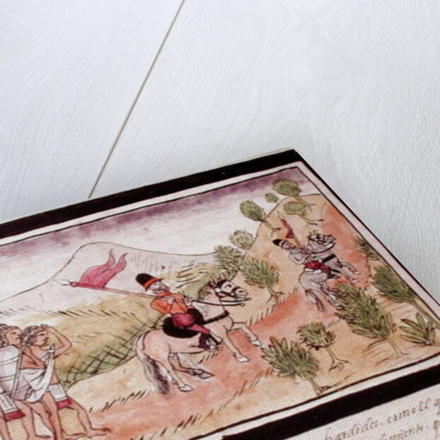 Fol.204v The Totonac Indians Helping the Conquistadors to Transport Materials, 1579 by Diego Duran