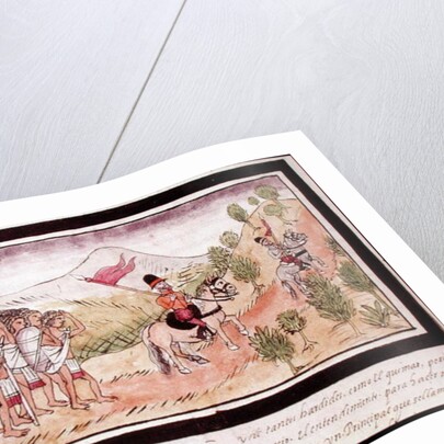 Fol.204v The Totonac Indians Helping the Conquistadors to Transport Materials, 1579 by Diego Duran