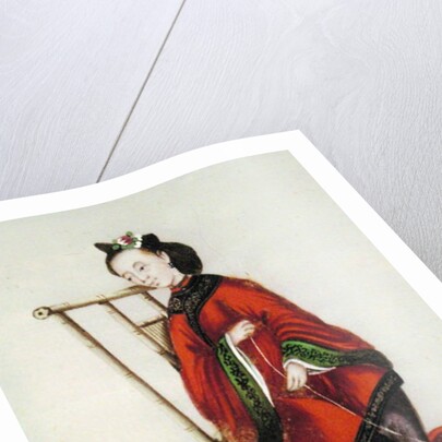 Woman Spinning, Qianlong Period by School Chinese