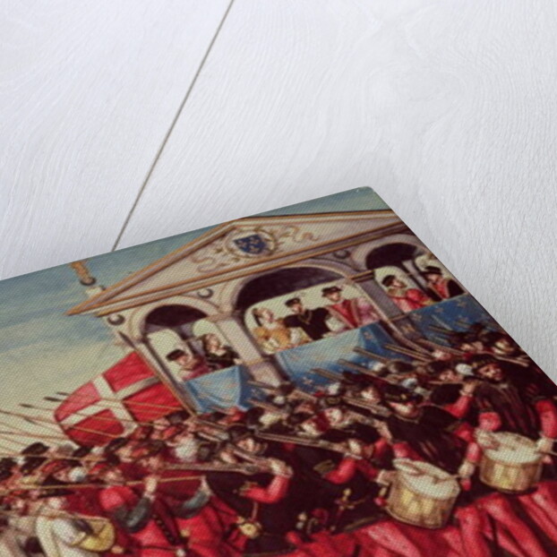 The Cortege of Drummers and Soldiers at the Royal Entry Festival of Henri II into Rouen, 1st October 1550 by French School