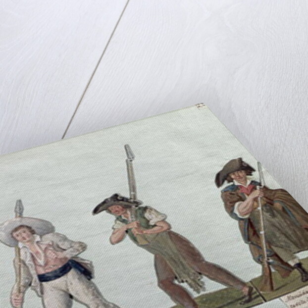 A Sans Culotte with his Pike, a Carter, a Market Porter, a Cobbler and a Carpenter by Lesueur Brothers