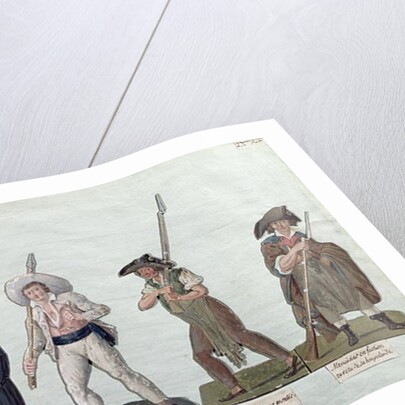 A Sans Culotte with his Pike, a Carter, a Market Porter, a Cobbler and a Carpenter by Lesueur Brothers