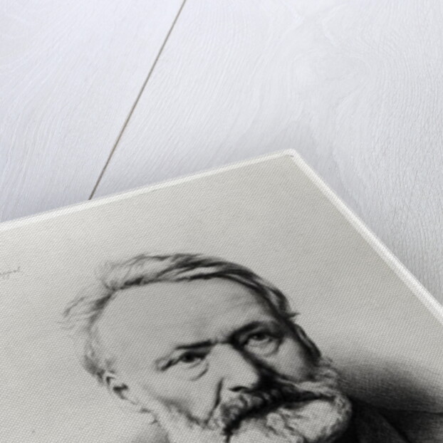 Portrait of Victor Hugo from 'Album du Rappel', engraved from a photograph by Edme Penauille 1869 by Charles Albert d'Arnoux Bertall