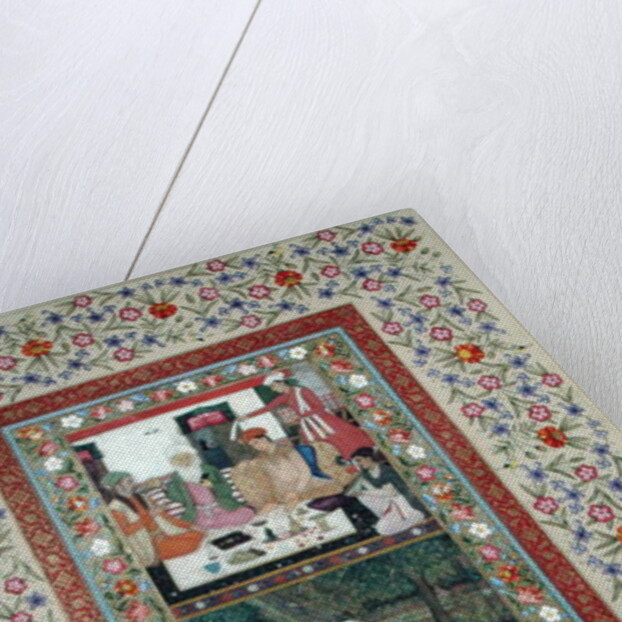 Ms E-14 Reading Verse and a Banquet in a Garden from a Moraqqa by Indian School