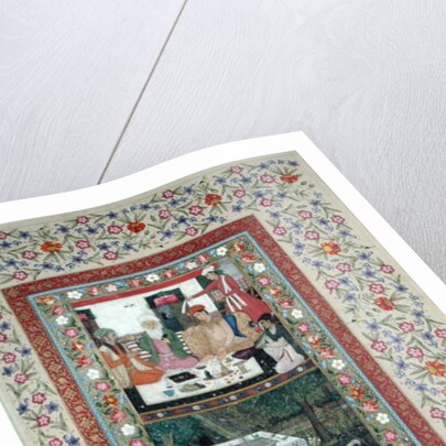 Ms E-14 Reading Verse and a Banquet in a Garden from a Moraqqa by Indian School