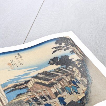 Shinagawa: departure of a Daimyo, in later editions called Sunrise, No.2 from the series '53 Stations of the Tokaido', pub. by Hoeido, 1834-35 by Ando or Utagawa Hiroshige