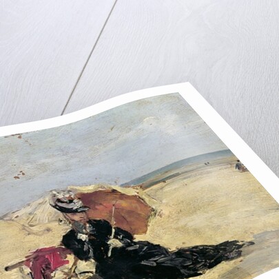 Woman with a Parasol on the Beach, 1880 by Eugene Louis Boudin