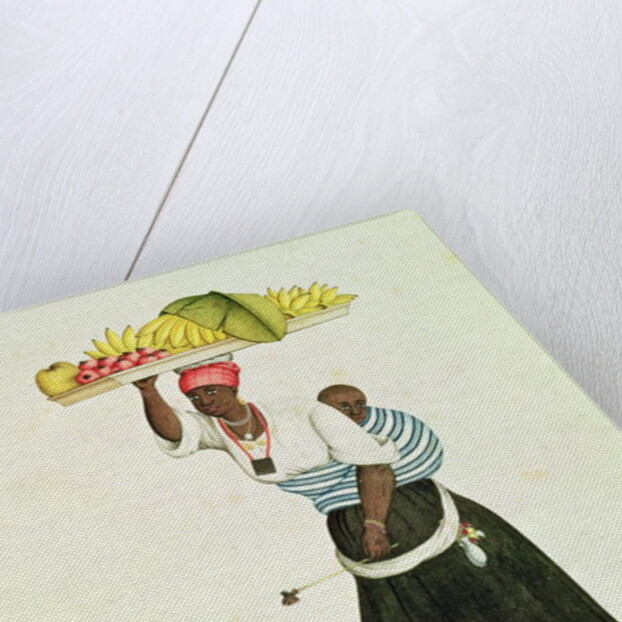 A Woman Carrying a Tray of Fruit on her Head by Carlos Juliao