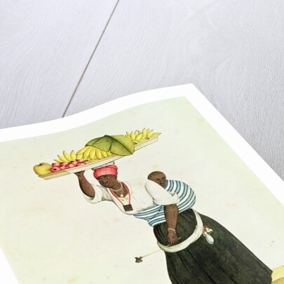 A Woman Carrying a Tray of Fruit on her Head by Carlos Juliao