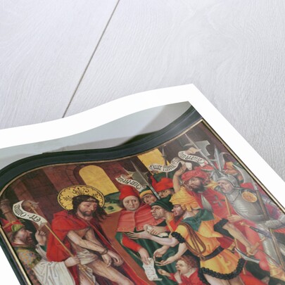 Ecce Homo, top of the interior right panel of an altarpiece of the Passion by Master of the Baden Carnation
