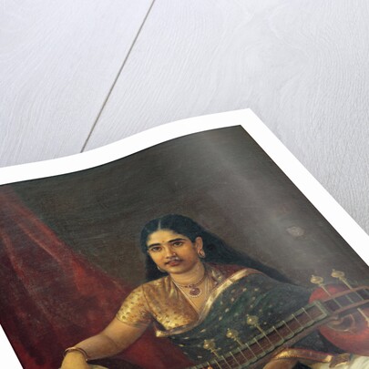 Young Woman with a Veena by Raja Ravi Varma
