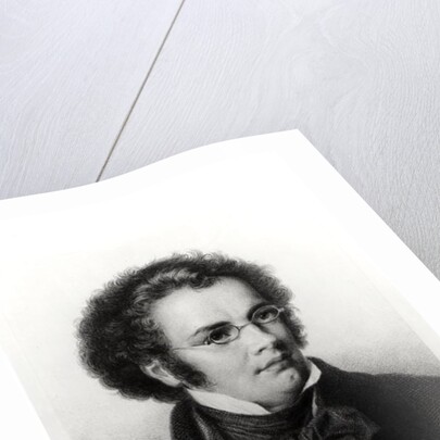 Portrait of Franz Schubert engraved by H. Roemer by Carl Jaeger
