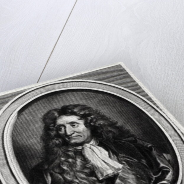 Jean de La Fontaine engraved by Gerard Edelinck by Hyacinthe Rigaud (after)