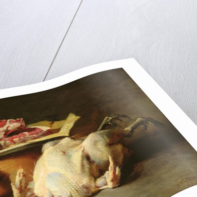 Still Life of a Chicken and Cutlets, 1876 by Guillaume Romain Fouace