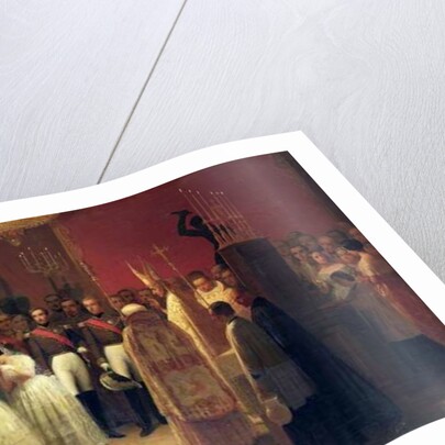 Marriages of Queen Isabella II to Prince Francisco de Assisi de Bourbon and of Maria Luisa Fernanda Infanta of Spain to Antoine d'Orleans Duke of Montpensier by Karl Girardet