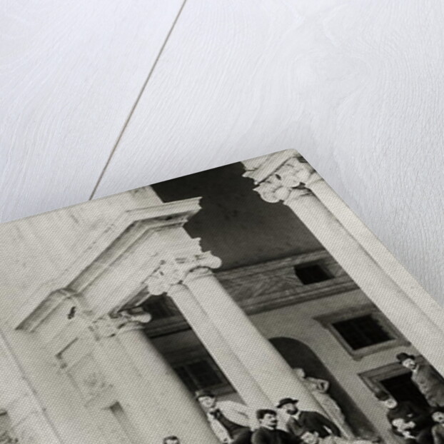 Residents of Villa Medici in Rome, photo sent and dedicated by Claude Debussy to his parents, 1884-85 by French Photographer