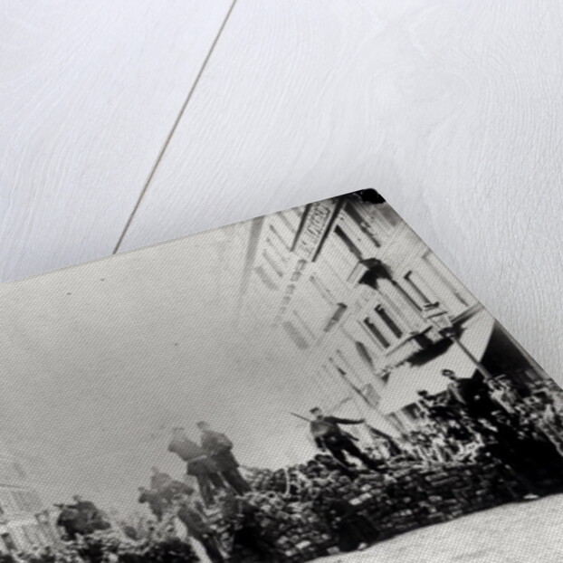 Barricade in the Rue de Flandre, during the Commune of Paris, 18th March 1871 by French Photographer