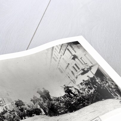 Barricade in the Rue de Flandre, during the Commune of Paris, 18th March 1871 by French Photographer