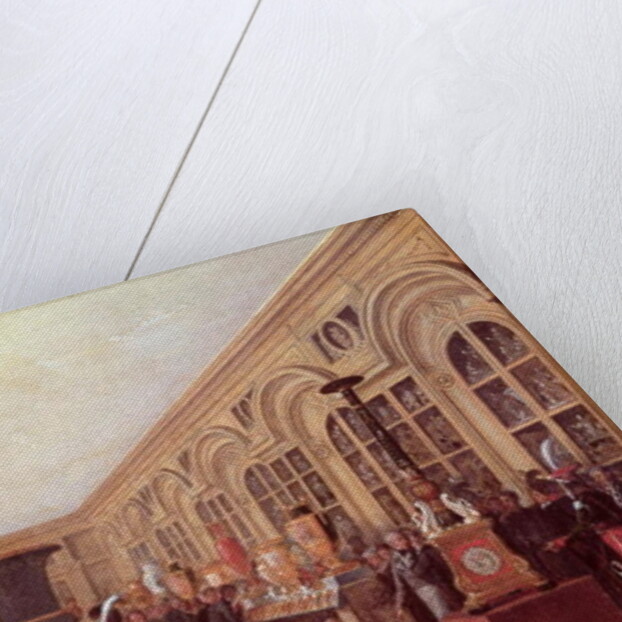 Alexandre Brongniart Presenting the Artists of the Sevres Workshop to Louis XVIII by Jean-Charles Develly