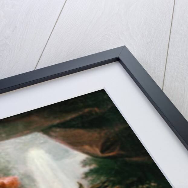 Young Black Man Holding a Basket of Fruit and a Young Girl Stroking a Dog by Antoine Coypel