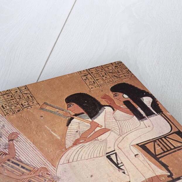 The deceased and his wife listening to a blind harpist by Egyptian 20th Dynasty