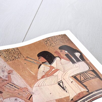 The deceased and his wife listening to a blind harpist by Egyptian 20th Dynasty