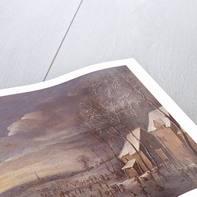 Skating Scene or, Snow Effect by Robert van den Hoecke