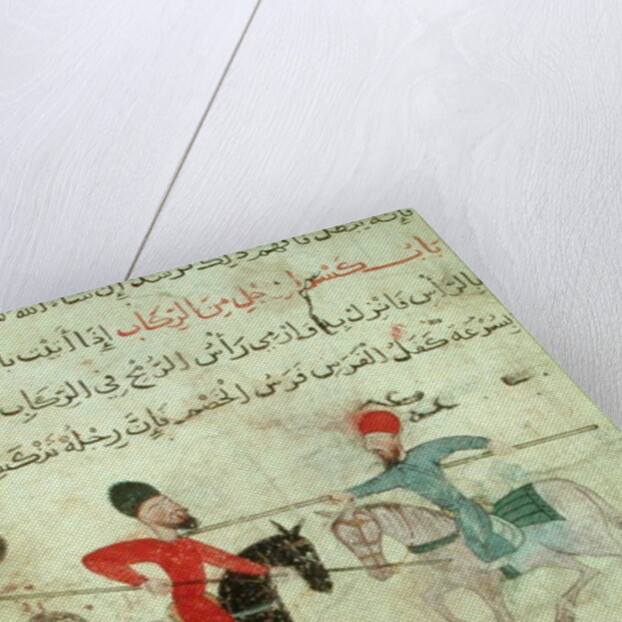 Two men duelling on horseback, from Old Cairo by School Islamic