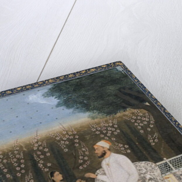 Couple on a Terrace in a Garden by Indian School