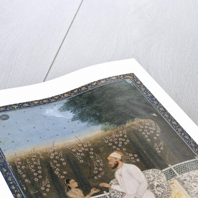 Couple on a Terrace in a Garden by Indian School