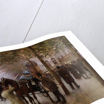 The Boulevards, Evening in Front of the Cafe Napolitain, late 19th century by Jean Beraud