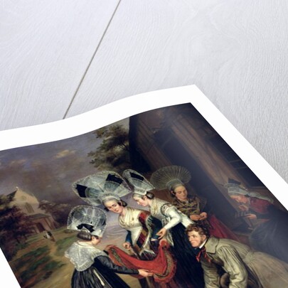 A Peddler Selling Scarves to Women from Troyes by Henri Valton