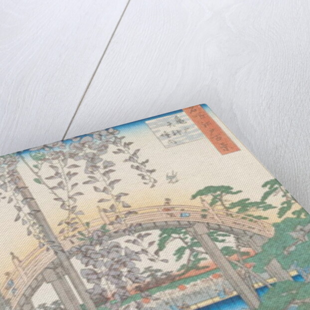 The Bridge with Wisteria or Kameido Tenjin Keidai by Ando or Utagawa Hiroshige