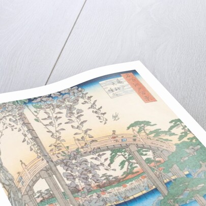 The Bridge with Wisteria or Kameido Tenjin Keidai by Ando or Utagawa Hiroshige