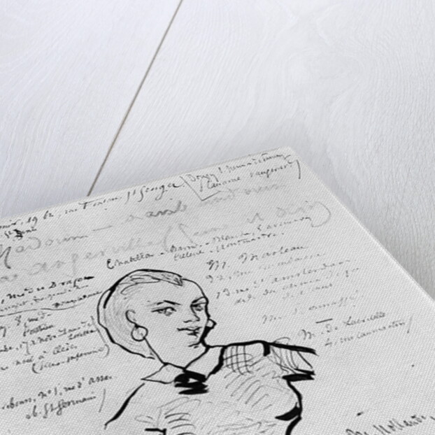 Portrait of Jeanne Duval with notes by Auguste Poulet-Malassis 1858-60 by Charles Pierre Baudelaire