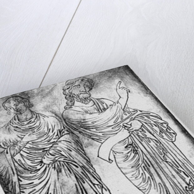 Facsimile copy of Ms Fr 19093 fol.28 Figures of two apostles or prophets by Villard de Honnecourt