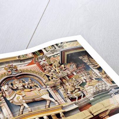 Relief depicting Shiva and Parvati riding on Nandi by Indian School