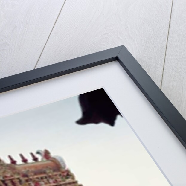 View of the carved exterior of the south gopuram by Indian School