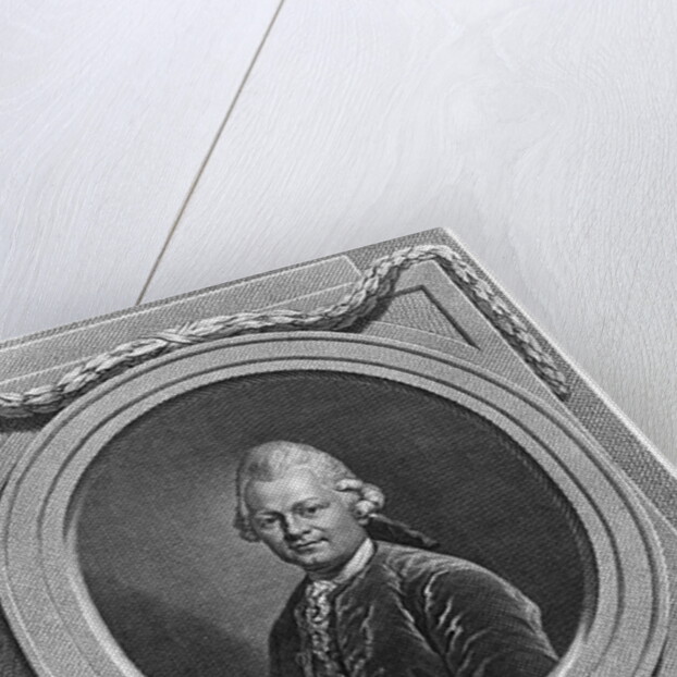 Portrait of Gotthold Ephraim Lessing engraved by Johann Friedrich Bause 1772 by Anton Graff